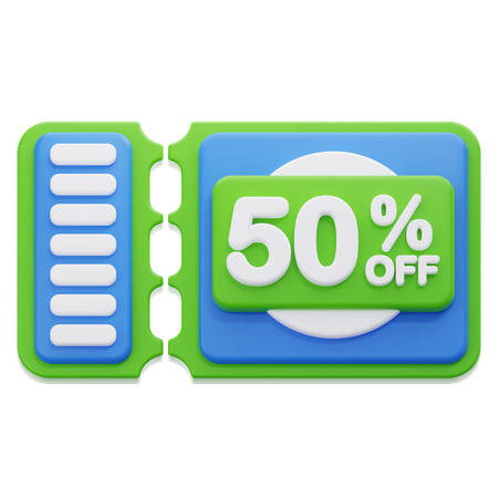 Cupom de 50% de desconto  3D Icon