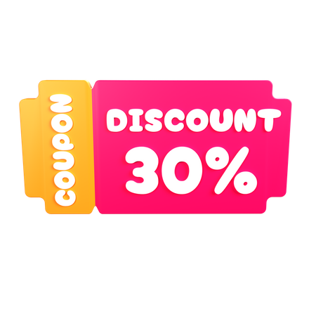 Cupón 30%  3D Icon