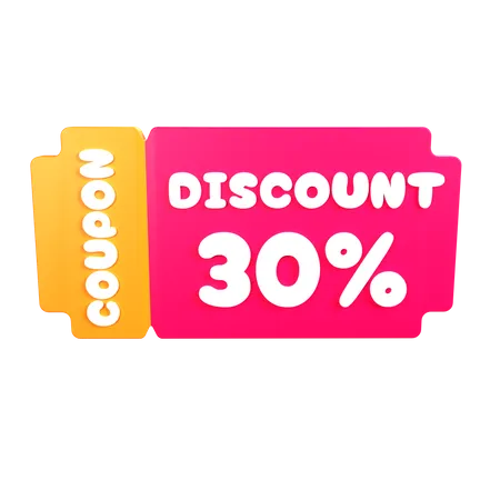 Cupón 30%  3D Icon