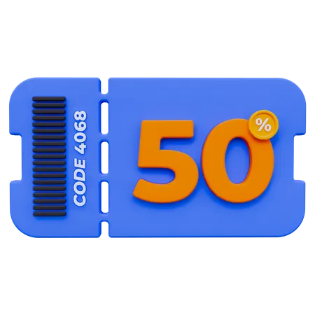 Cupón 50%  3D Icon