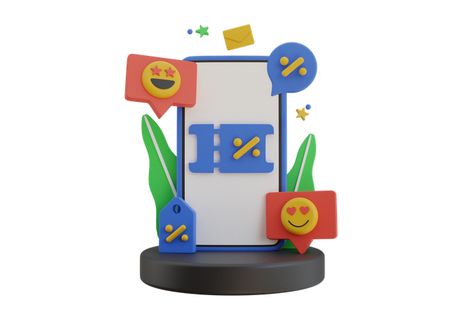 Cupón de descuento en línea  3D Icon