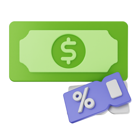 Cupón de dinero  3D Icon