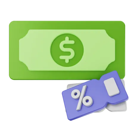 Cupón de dinero  3D Icon