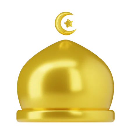 Cúpula dorada de la mezquita  3D Illustration