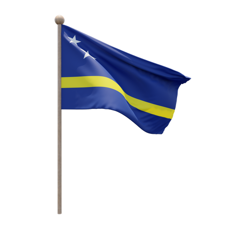Mât de drapeau de Curaçao  3D Flag