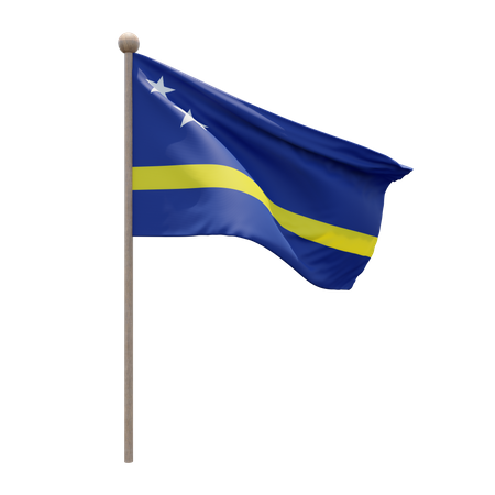 Curaçao-Fahnenmast  3D Flag