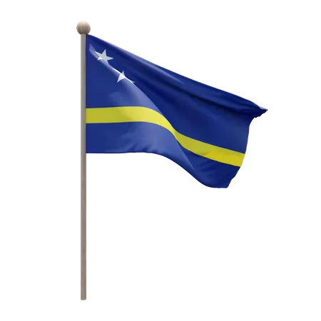 Curaçao-Fahnenmast  3D Flag