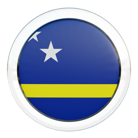 Curaçao Flag Glass  3D Icon