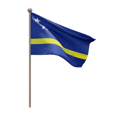 Curaçao Flagpole 3D Illustration