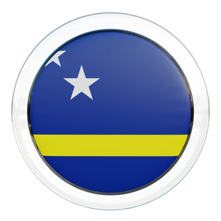 Drapeau rond de Curaçao  3D Icon