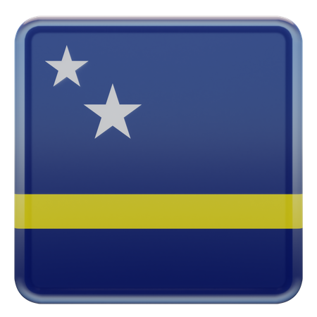 Curacao Square Flag  3D Icon