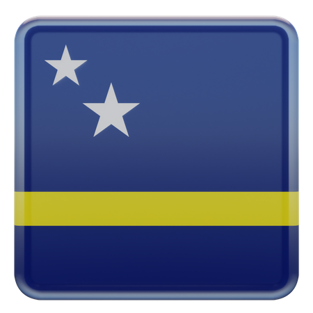 Curacao Square Flag  3D Icon