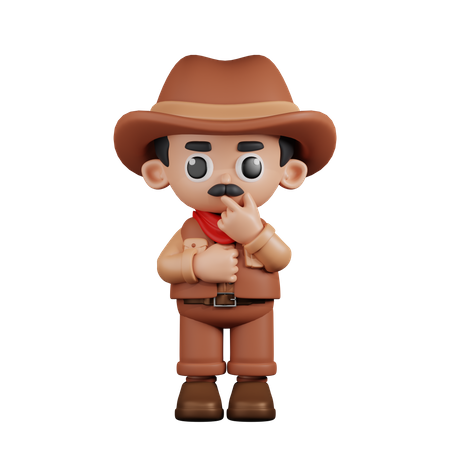 Cowboy curieux  3D Illustration