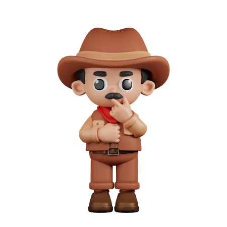 Cowboy curieux  3D Illustration