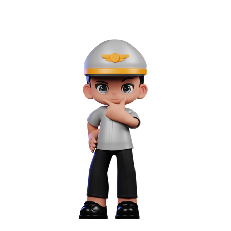 Curieux petit pilote  3D Icon