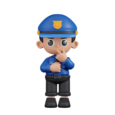 Policier curieux  3D Illustration