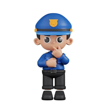 Policier curieux  3D Illustration