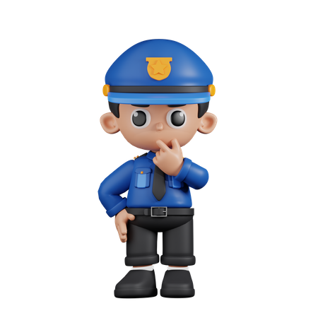 Policier curieux  3D Illustration