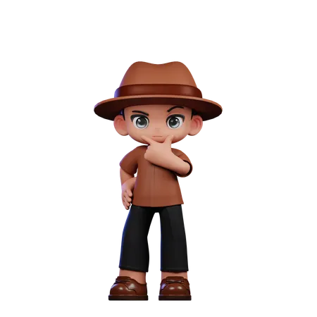 Detective lindo curioso  3D Illustration