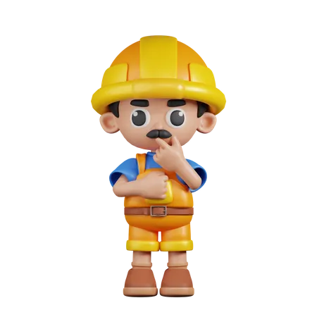 Curious  Builder  3D Illustration