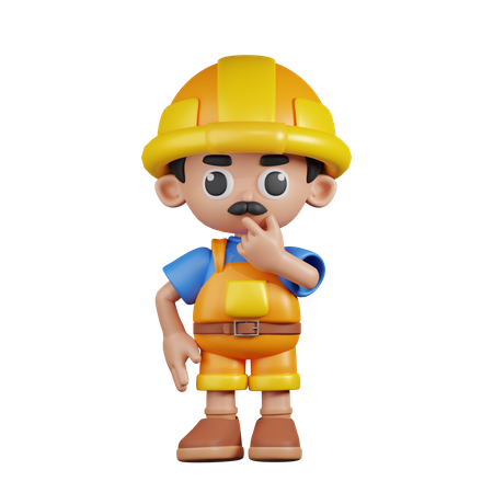 Curious Builder  3D Illustration