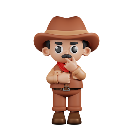 Curious  Cowboy  3D Illustration