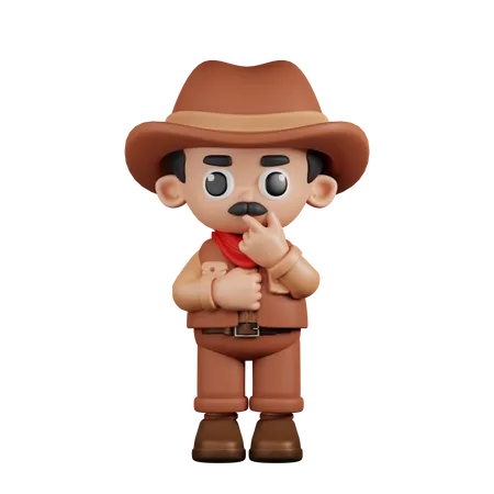 Curious  Cowboy  3D Illustration