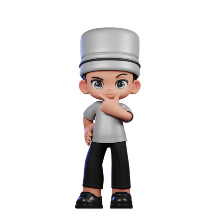 Curious Cute Chef  3D Illustration