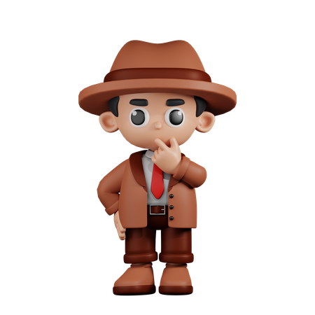 Curious Detective  3D Illustration