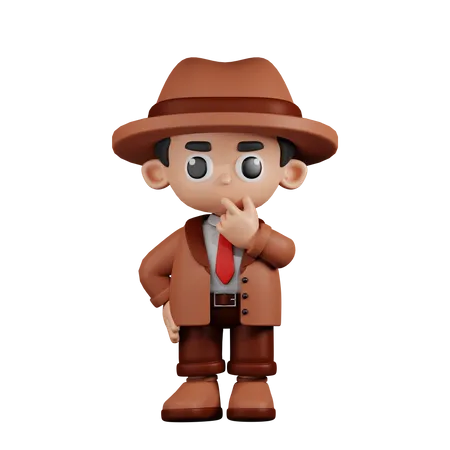 Curious Detective  3D Illustration