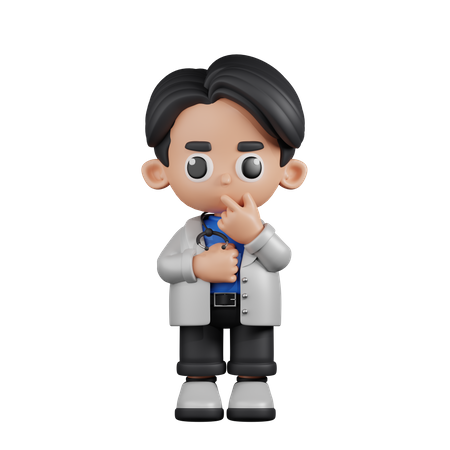 Curious  Doctor  3D Illustration