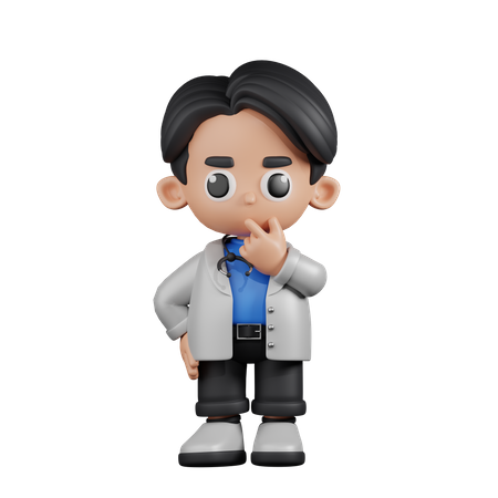 Curious Doctor  3D Illustration