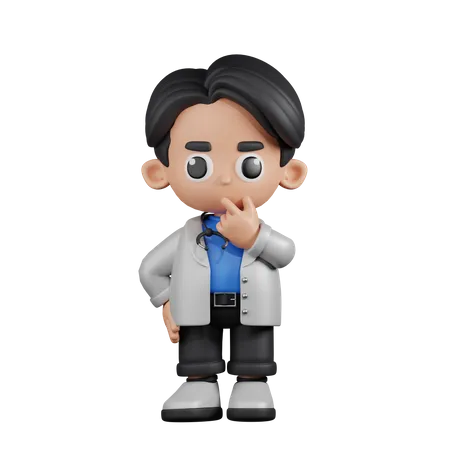 Curious Doctor  3D Illustration