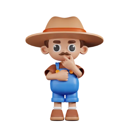 Curious  Farmer  3D Illustration
