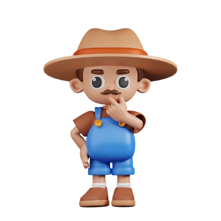 Curious Farmer  3D Illustration
