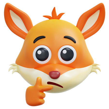 Curious Fox Emoticon  3D Icon