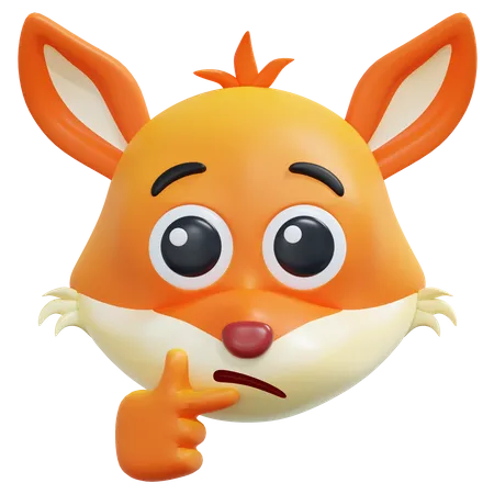 Curious Fox Emoticon  3D Icon