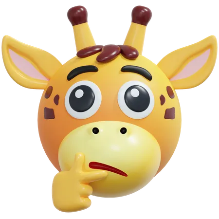 Curious Giraffe Emoticon  3D Icon