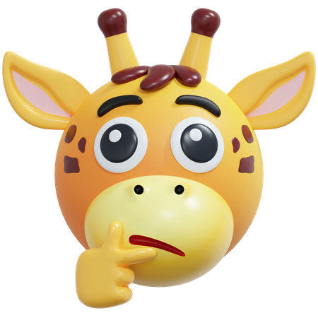 Curious Giraffe Emoticon  3D Icon