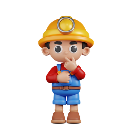 Curious  Miner  3D Illustration