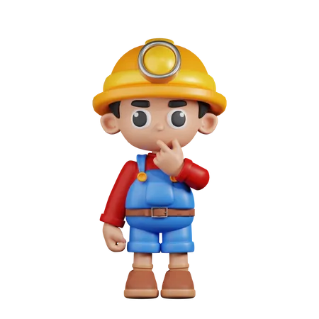 Curious Miner  3D Illustration