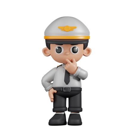 Curious Pilot  3D Illustration