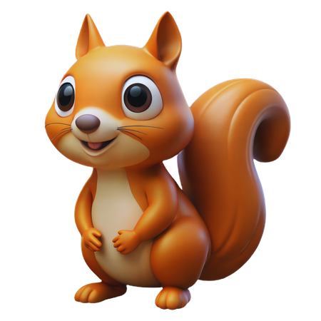 Curious Squirrel  3D Icon