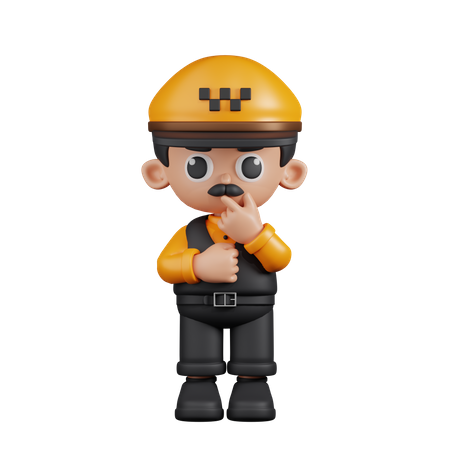 Curious  Taxi Driver  3D Icon