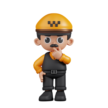 Curious Taxi Driver  3D Icon
