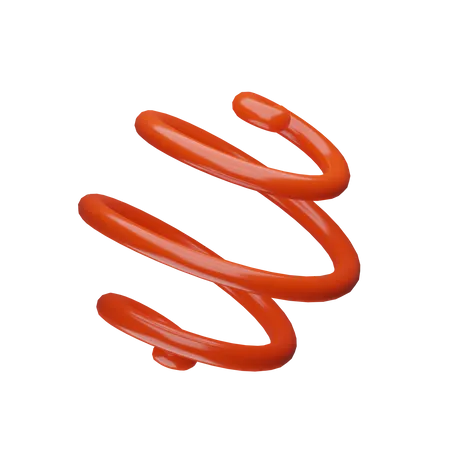 Curl Abstract Shape  3D Illustration