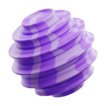 Curl Gradient Purple Abstract Shape  3D Icon