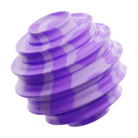 Curl Gradient Purple Abstract Shape  3D Icon