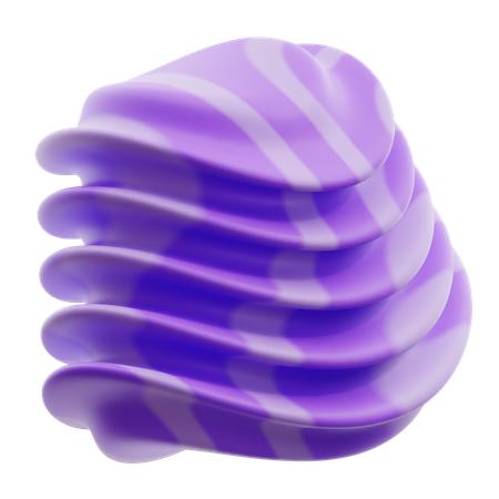 Curl Gradient Purple Abstract Shape  3D Icon