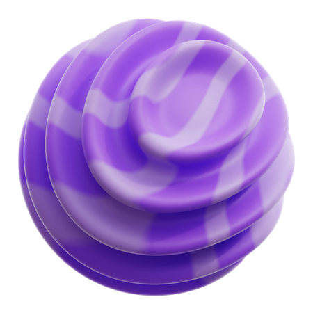 Curl Gradient Purple Abstract Shape  3D Icon